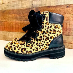 Liu.Jo Cowhide Leather Leopard Ankle Boots